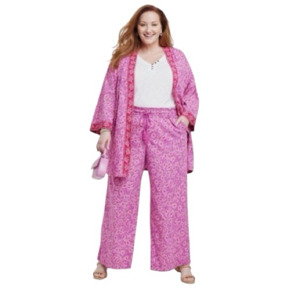 Knox Rose Pants - Knox Rose Magenta Paisley Pants size XL